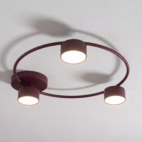 Stropní svítidlo LUCIO 3 – vínové, 3× GX53, šířka 48 cm
