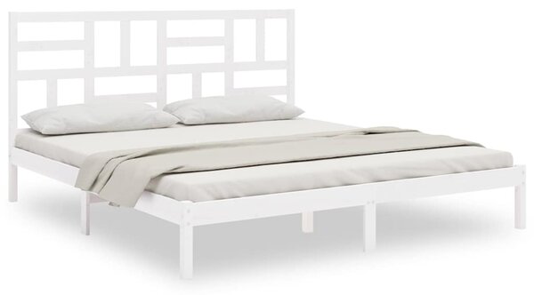 Rám postele bílý masivní dřevo 200 x 200 cm 3105971