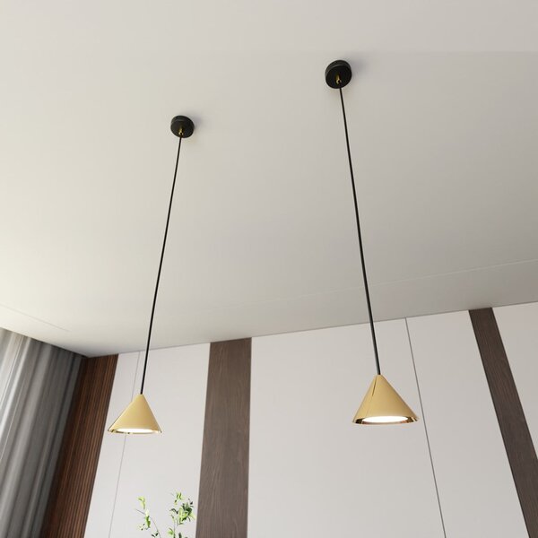 Závěsné svítidlo ELIT 1 – černé / zlaté, 1× GX53, šířka 12 cm