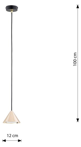 Závěsné svítidlo ELIT 1 – černé / zlaté, 1× GX53, šířka 12 cm
