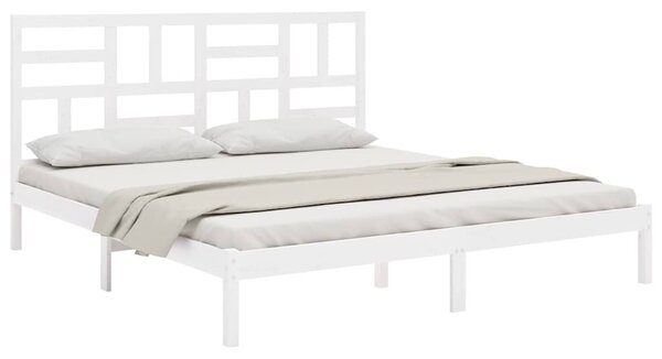 Rám postele bílý masivní dřevo 200 x 200 cm 3105971