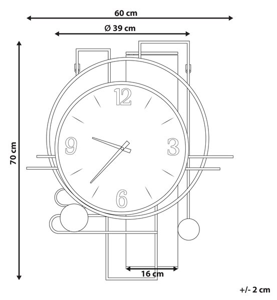 Nástěnné hodiny TAVEL 60 cm Pestrá