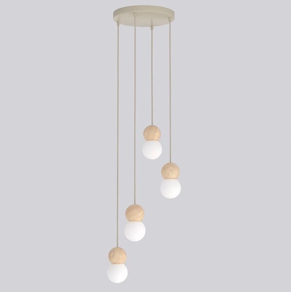 Závěsné svítidlo LOOP 4 – moka, 4× G9, šířka 33 cm