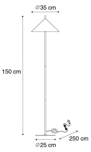 Designová stojací lampa černá - Triangolo