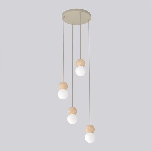 Závěsné svítidlo LOOP 4 – moka, 4× G9, šířka 33 cm