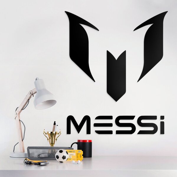 DUBLEZ | Dřevěné logo fotbalisty - Messi | Obraz