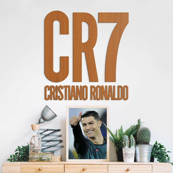DUBLEZ | Dřevěný obraz loga - CR7 Cristiano Ronaldo | Obraz