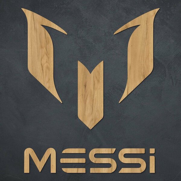 DUBLEZ | Dřevěné logo fotbalisty - Messi | Obraz