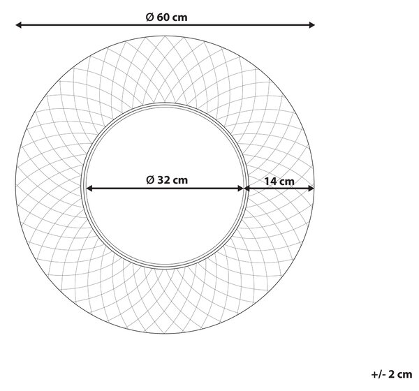 Zrcadlo COMBE 60 cm 60 cm Kov Zlatá