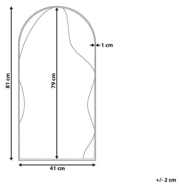 Zrcadlo COLOMBIER 41 cm 81 cm Kov Zlatá