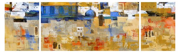 Obraz - Zeď nářků, Jeruzalém, Izrael (170x50 cm)