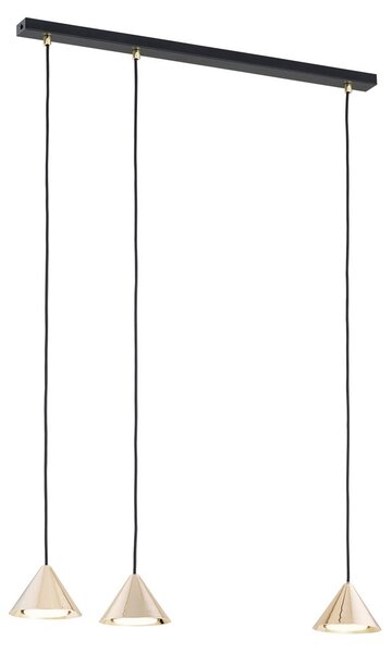 Závěsné svítidlo ELIT 3 – černé / zlaté, 3× GX53, šířka 70 cm