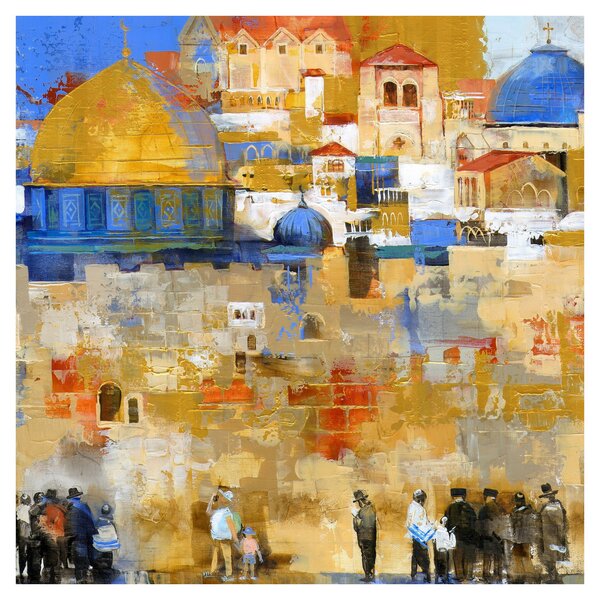 Obraz - Zeď nářků, Jeruzalém, Izrael (30x30 cm)
