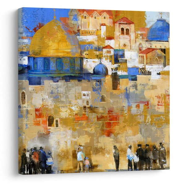 Obraz - Zeď nářků, Jeruzalém, Izrael (30x30 cm)