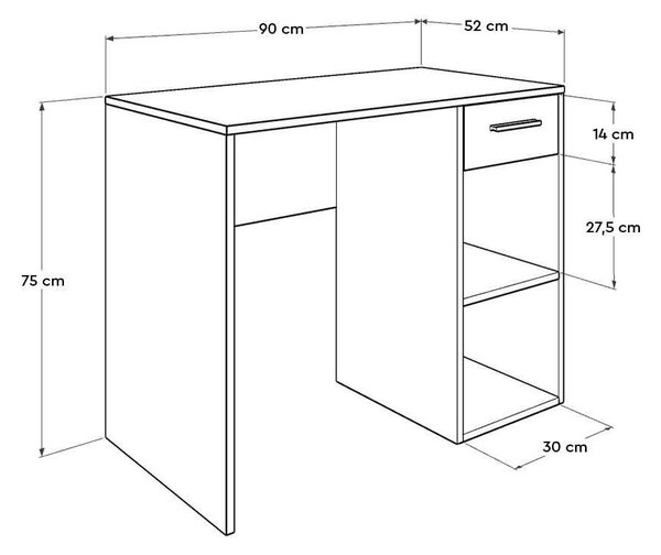 PC stolek Calliope 1 (antracit). Akce -26%