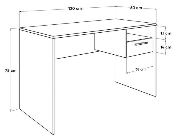 PC stolek Calliope 2 (antracit + dub). Akce -24%