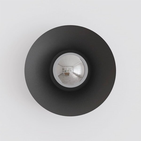 Nástěnné svítidlo MONO K1S – černé, grafitové sklo, 1× E14, šířka 31 cm