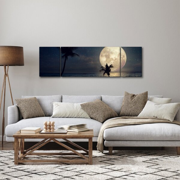Obraz - Pláž za úplňku (170x50 cm)