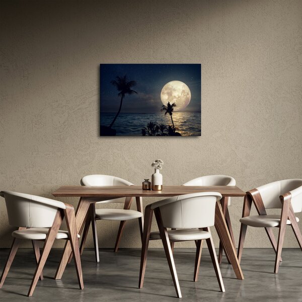 Obraz - Pláž za úplňku (70x50 cm)