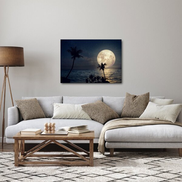 Obraz - Pláž za úplňku (70x50 cm)