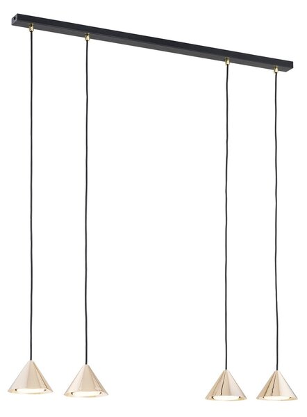 Závěsné svítidlo ELIT 4 – černé / zlaté, 4× GX53, šířka 90 cm