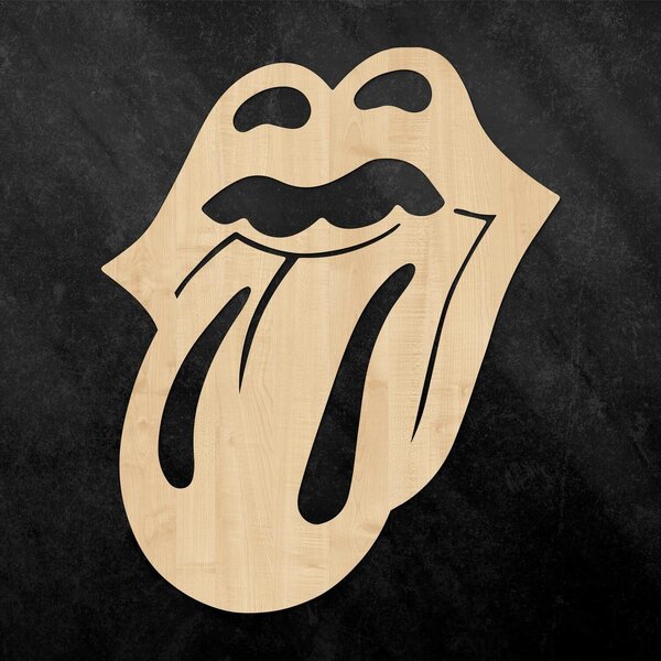 DUBLEZ | Dřevěný znak na zeď - The Rolling Stones | Obraz