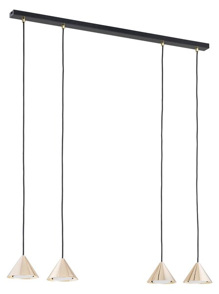 Závěsné svítidlo ELIT 4 – černé / zlaté, 4× GX53, šířka 90 cm
