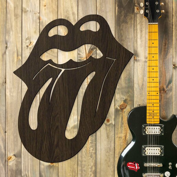 DUBLEZ | Dřevěný znak na zeď - The Rolling Stones | Obraz
