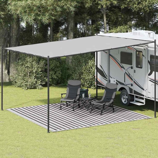 Koberec do stanu antracitový a bílý 400 x 400 cm HDPE 310831