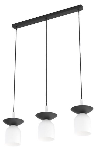 Závěsné svítidlo EGO 3 – černé / bílé, 3× E14, šířka 60 cm