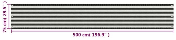 Balkónová zástěna HDPE 75 x 500 cm antracitovo-bílá 310850