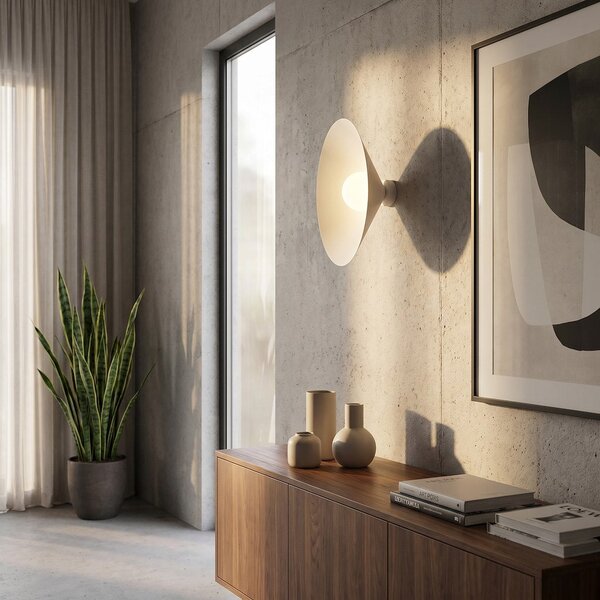 Nástěnné svítidlo MONO K1L – bílé, opálové sklo, 1× E14, šířka 50 cm