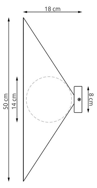 Nástěnné svítidlo MONO K1L – bílé, opálové sklo, 1× E14, šířka 50 cm