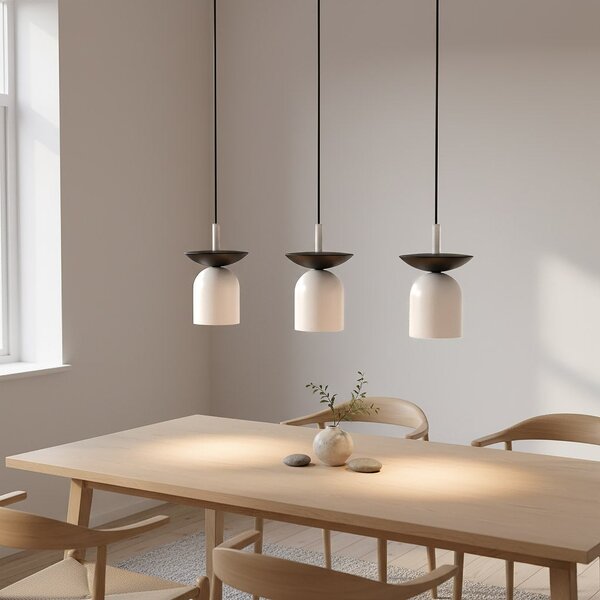 Závěsné svítidlo EGO 3 – černé / bílé, 3× E14, šířka 60 cm
