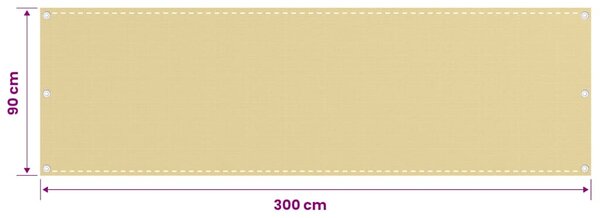 Balkonová zástěna béžová 90 x 300 cm HDPE 310912