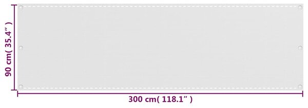 Balkonová zástěna bílá 90 x 300 cm HDPE 310864