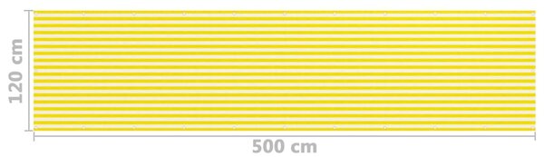 Balkonová zástěna žluto-bílá 120 x 500 cm HDPE 310882