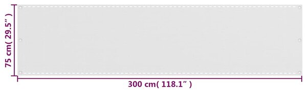Balkonová zástěna bílá 75 x 300 cm HDPE 310860