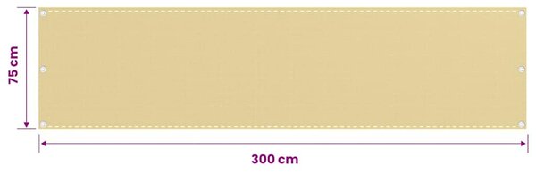 Balkonová zástěna béžová 75 x 300 cm HDPE 310908