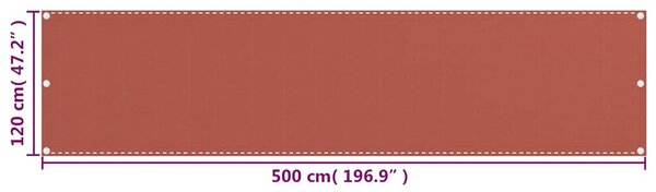 Balkonová zástěna terakota 120 x 500 cm HDPE 310954