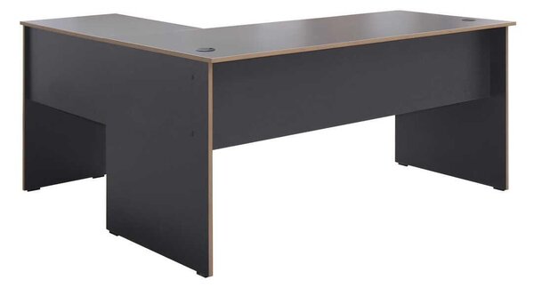 Rohový PC stolek Raven (antracit + dub). Akce -25%
