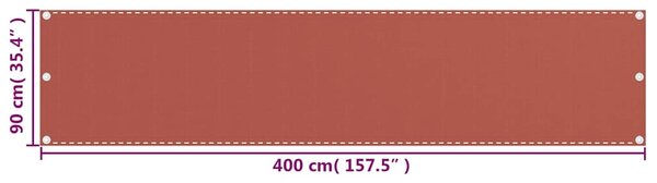 Balkónová zástěna terakotová 90 x 400 cm HDPE 310949