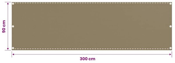 Balkonová zástěna taupe 90 x 300 cm HDPE 310960