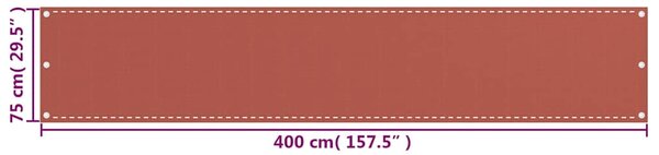 Balkonová zástěna terakota 75 x 400 cm HDPE 310945