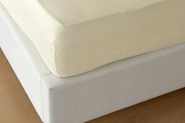 Prostěradlo Světle béžové INTERLOCK Jersey interlock 90-100 x 200-220/35