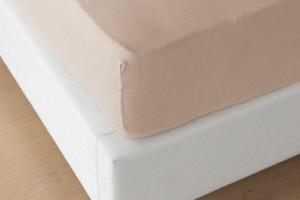 Prostěradlo Hnědé INTERLOCK Jersey interlock 90-100 x 200-220/35