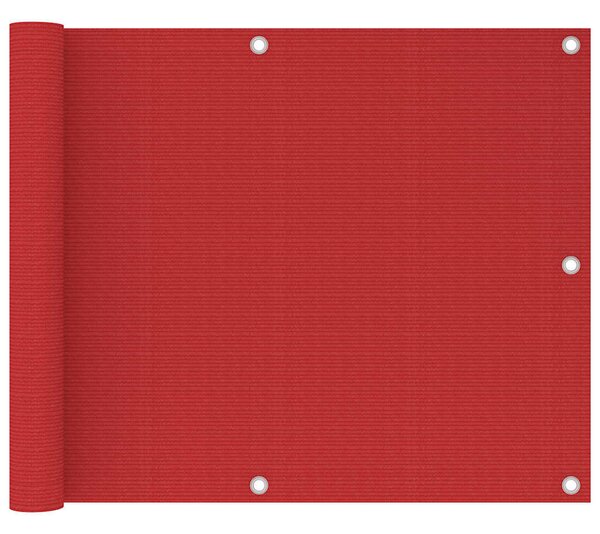 Balkónová zástěna červená 75 x 500 cm HDPE 311006