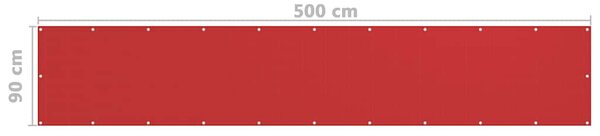 Balkonová zástěna červená 90 x 500 cm HDPE 311010