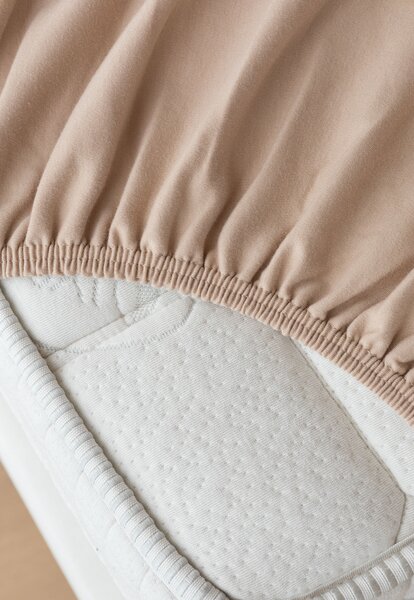 Prostěradlo Hnědé INTERLOCK Jersey interlock 90-100 x 200-220/35