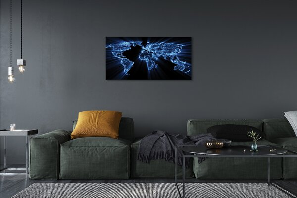 Obrazy na plátně modrá mapa 100x50 cm